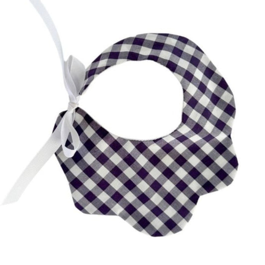 Handcrafted Vichy Cotton Bibs in Purple