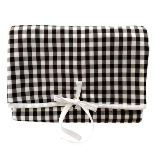 Newborn Vichy Gingham Changing Mat in Brown