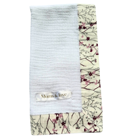 Muslin baby girl burp cloth in blush